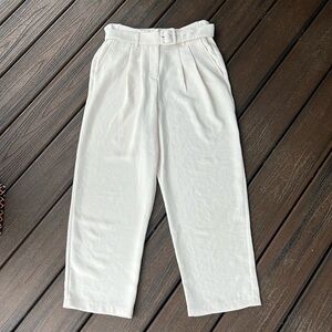 Astr The Label Cream High-Waisted Trousers Size Medium